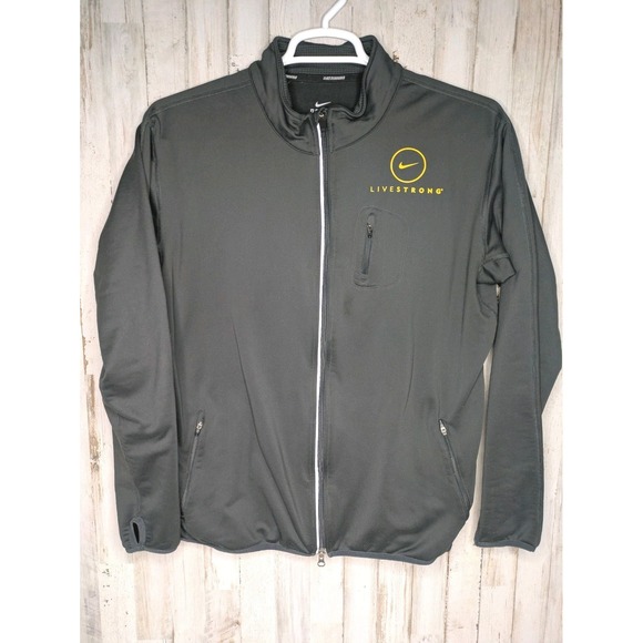 Nike Other - Nike Running Live Strong Zip Jacket Mock Neck Reflective Size Large Gray Pockets